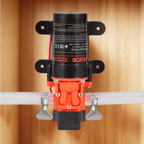 Water Pressure Pump Vevor 12V DC 1.2 GPM 4.5 L Min Diaphragm Self-Priming Water Pump 2 Chambers 2 Hose Clamps Maximum Pressure 80 PSI Quiet Operation RV Caravan Marine Garden Irrigation