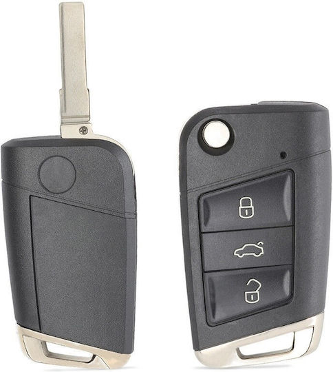 Husă Cheie Auto 3 Butoane Vw Golf 4 Passat B5 Bora Polo Skoda Octavia 1 Fabia Superb Compatibilă Volkswagen Skoda Seat Tip Briceag