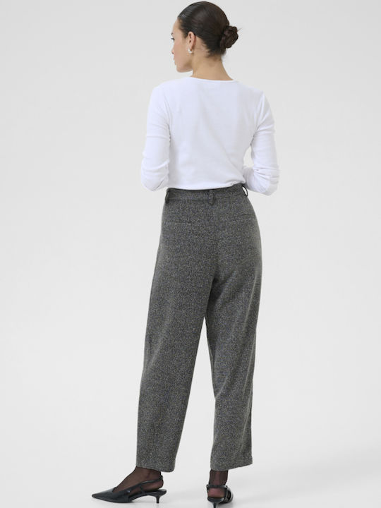 Damen Hoch tailliert Stoff Hose Grey