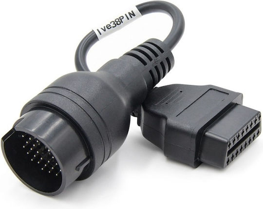Techstar Adapter Kabel Nachrüstbar Kompatibel Mit Iveco Nutzfahrzeugen 38 Pin Zu OBD 2 16 Pin