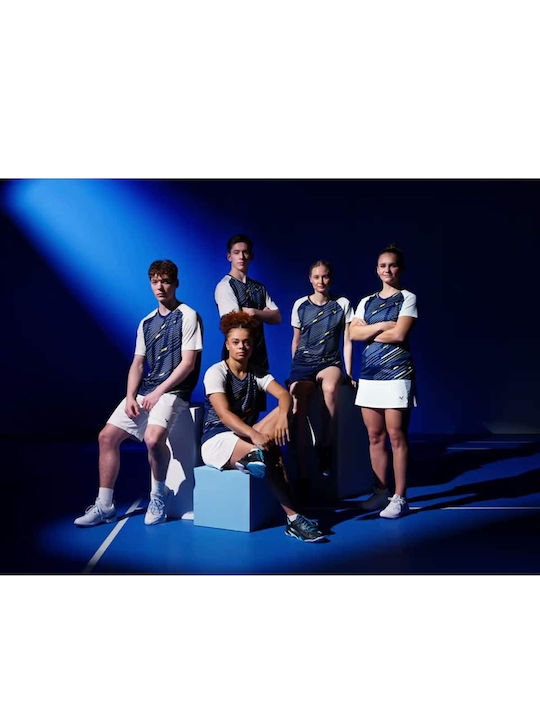 Victor T-43100B Men's Blue Tennis Shirt