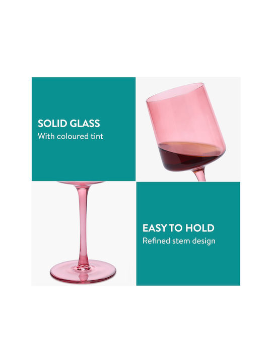 Navaris Set de pahare Vin alb / Cocteiluri / pentru bere / pentru apa din Sticlă în Culoarea Roz 400ml 4buc