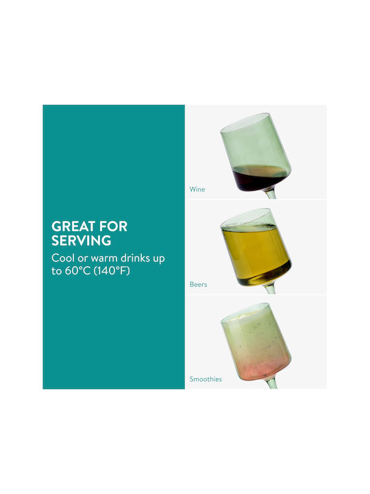 Navaris Set of Glasses White Wine / Cocktail/Drinking / Beer, μπίρας / Water made of Glass in Green Color 400ml 4pcs