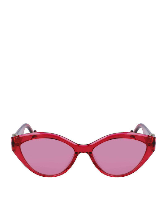 Liu Jo Women's Sunglasses with Red Plastic Frame and Fuchsia Lens