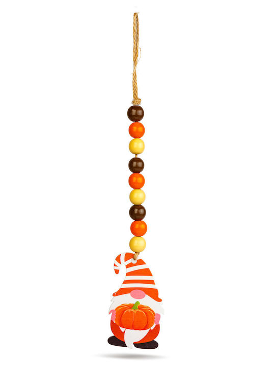 Decorațiune De Toamnă – Elf Dovleac – Din Lemn – De Agățat – 31 X 5 Cm