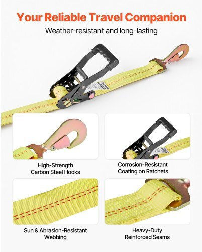 Vevor Car Towing Strap In Yellow Colour