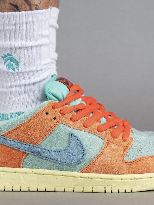 SB Dunk Low Мъжки Сникърси Оранжев Изумруден Възход