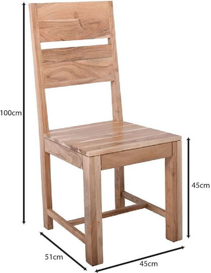 Lizard Max Dining Room Wooden Chair Natural 45x51x100cm 2pcs