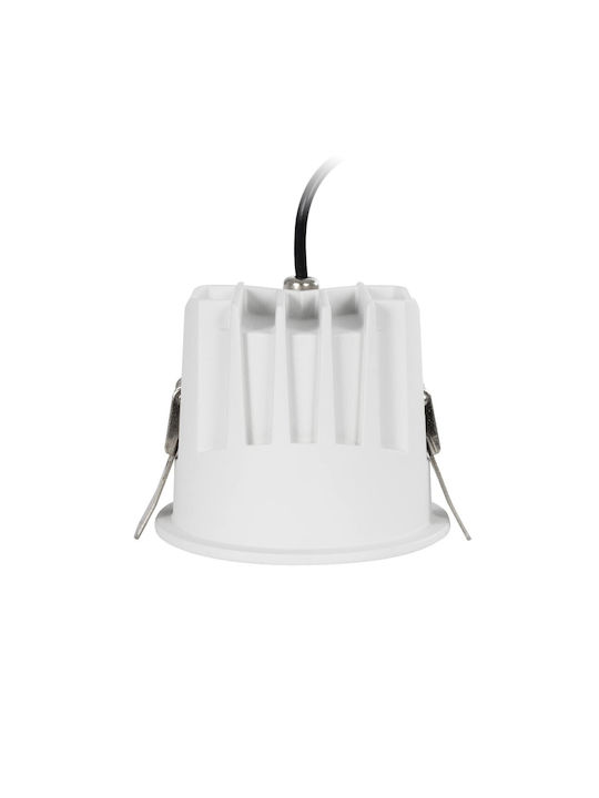 GloboStar Metallic Recessed Spot with Integrated LED and Natural White Light White 8x8cm. 1pcs