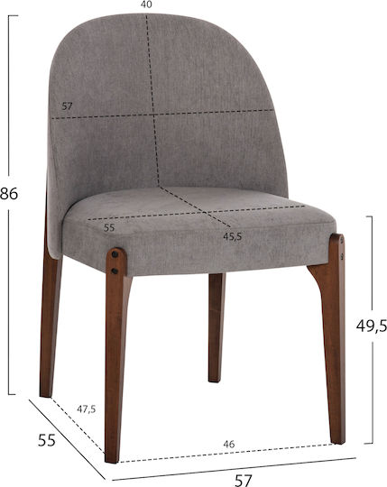 Καρέκλα Τραπεζαρίας Rubberwood 57x55x86εκ.