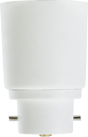 GloboStar Adaptor Dulie de la B22 la E27 în culoarea Alb Set 1buc 78971