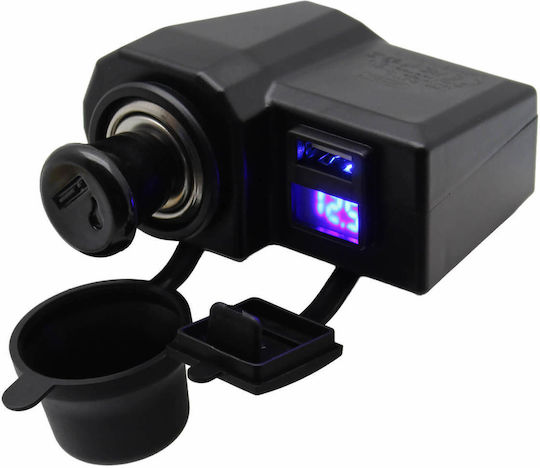 Water Resistant Motorcycle Charger 5v 2.1a 1 USB Port Lighter Voltometer Q-dy10 Andowl