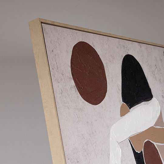 Estheti Home Gemälde Segeltuch Rahmen ''Frau'' Braun Schwarz 100x140cm 812-10025