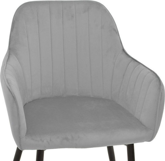 Noor Scaune Sala de mese Catifelate Catifea gri 2buc 58x58x86buc