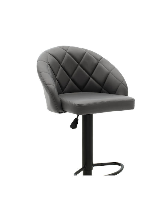 Bar Stools Balina with Backrest & Adjustable Height Black PU 2 Pieces 52x53x109cm