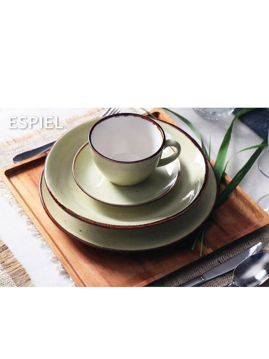 Espiel Terra Plate Desert made of Porcelain Green with Diameter 19cm 6pcs