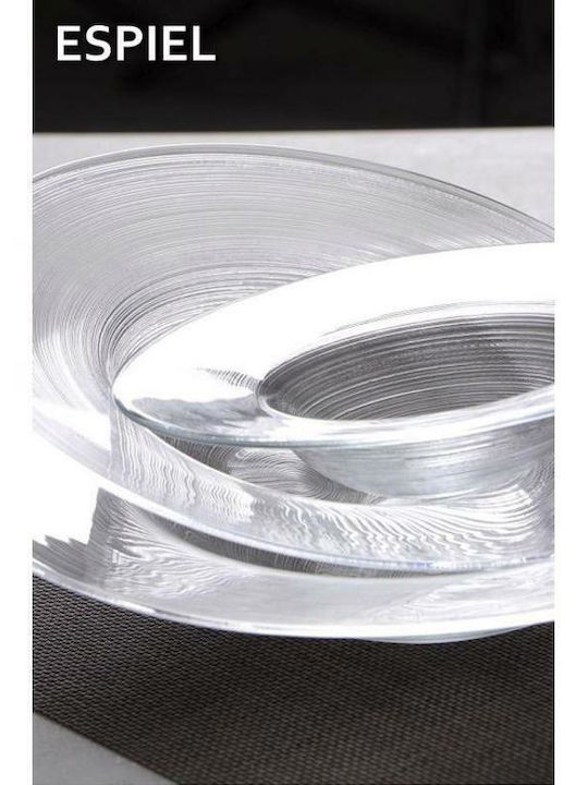Espiel Circle Teller Nudeln Glas Transparent mit Durchmesser 20cm 6Stück