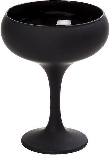 Espiel Maya Set of Glasses Champagne / White Wine made of Glass in Black Color Stemmed 270ml 6pcs