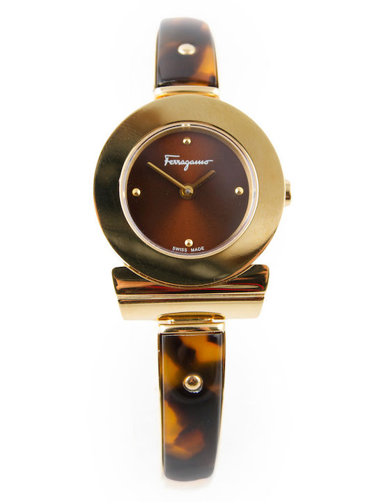 Salvatore Ferragamo Ceas de Damă cu Maro Brățară Metalică