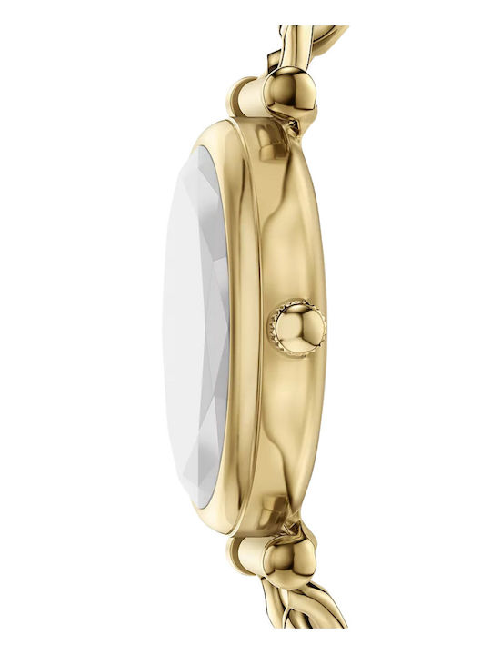 Fossil Carlie Mini Three-Hand Womens Watch 28mm Battery With Gold Stainless Steel Bracelet