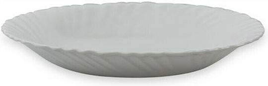 TnS Plate Desert Glass White with Diameter 19cm 6pcs