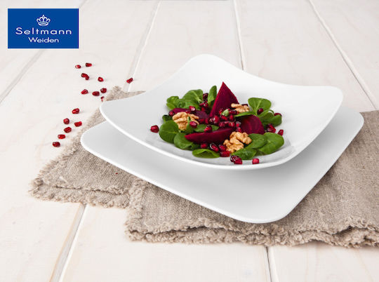 Espiel Fine Dining Plate Shallow Square made of Porcelain White 26x26cm 6pcs