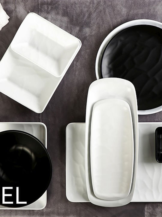 Espiel Wavy Plate Shallow made of Melamine White with Diameter 21cm 6pcs