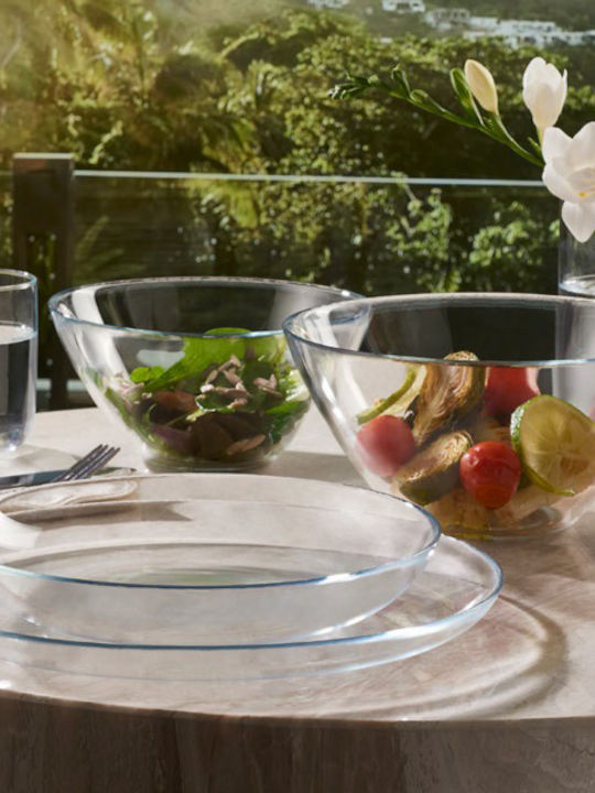 Espiel Iconic Teller Wüste Glas Transparent mit Durchmesser 21cm