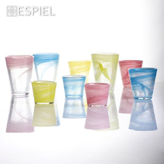 Espiel Atlas Set of Glasses Water made of Glass in Yellow Color 6pcs