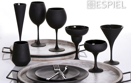 Espiel Maya Set of Glasses Cocktail/Drinking made of Glass in Black Color 6pcs