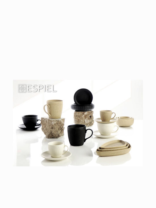 Espiel Gobi Чиния Плитко Триъгълник от Порцелан Черен 15x8.5см 6бр