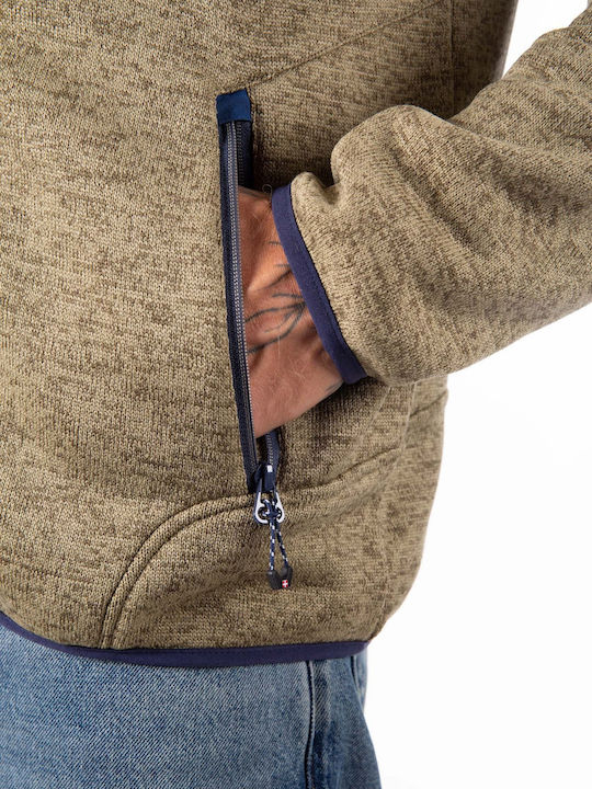 Men's Fleece Cardigan Khaki