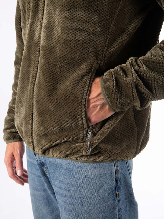 Men's Fleece Cardigan Khaki
