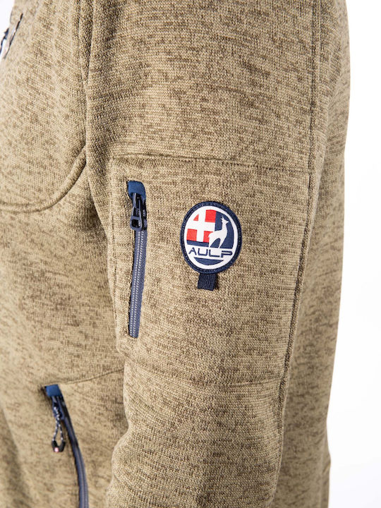 Men's Fleece Cardigan Khaki
