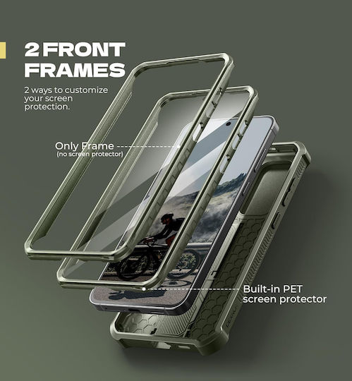 Θήκη Θωράκισης Samsung Galaxy S25 Fe Dexnor Full Body Two Frames Πράσινη
