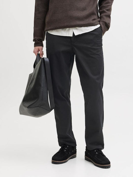 Men's Chino Elastic Regular Fit Trousers Black