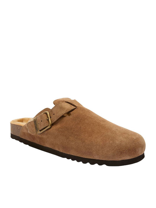 Olivier Men's Slippers with Fur Brown
