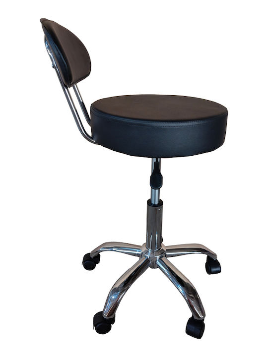Office Desk Stool with Backrest Tebere Black 35x35x65cm
