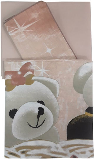 Beboulino Dream Baby Sheets Set Crib Cotton Fitted Beige 95x150cm 2pcs