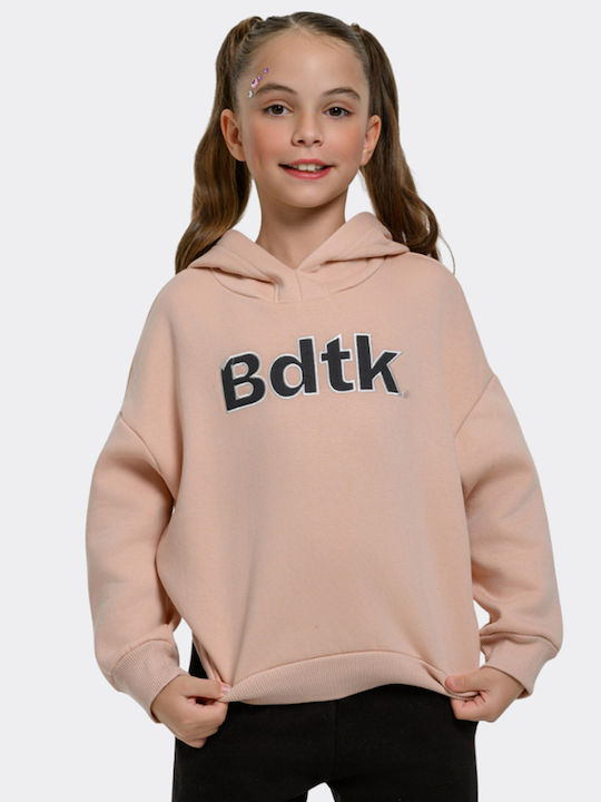 Kids Sweatshirt With Hood And Pockets Pink