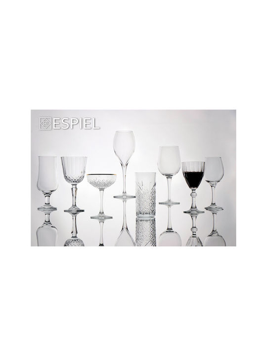 Espiel Diamond Set of Glasses for White and Red Wine made of Glass in Red Color Stemmed 245ml 6pcs