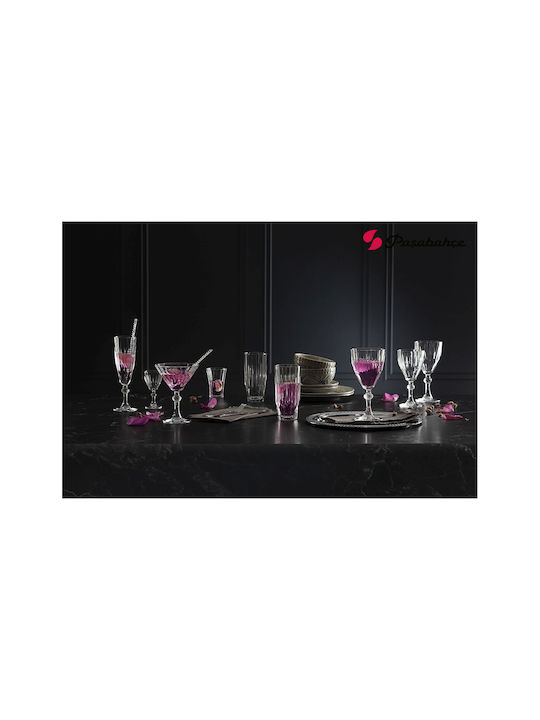 Espiel Diamond Set of Glasses for White and Red Wine made of Glass in Red Color Stemmed 245ml 6pcs