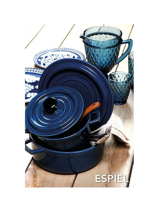Espiel Tristar Set Gläser Whiskey aus Glas in Blau Farbe 220ml 6Stück