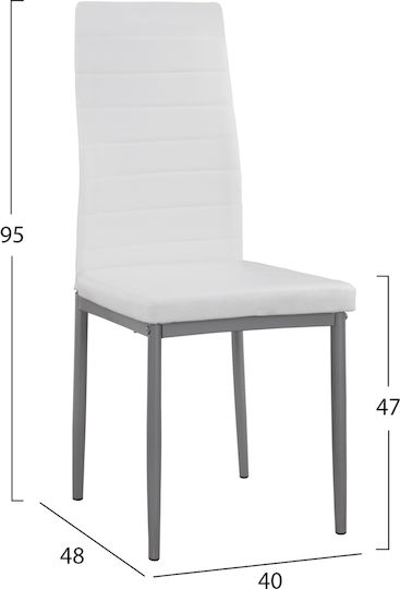 Καρέκλες Κουζίνας Lady 40x48x48εκ. 4τμχ Λευκό Καρέκλες Κουζίνας Lady 40x48x48εκ. 4τμχ Λευκό