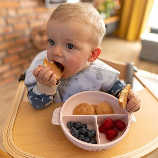 Babyono Детска Чиния за Хранене от Силикон Розов