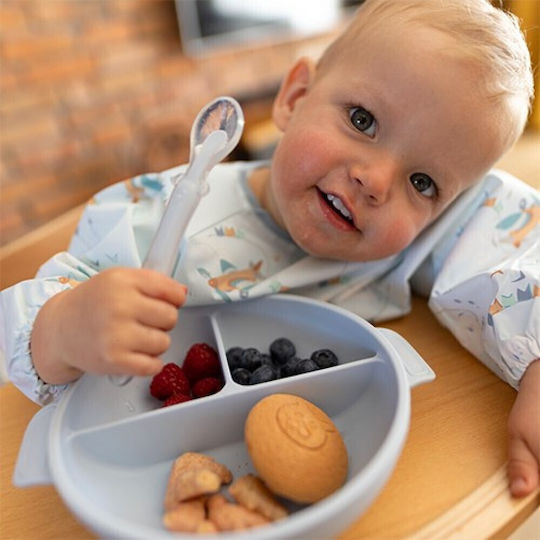 Babyono Baby Food Plate made of Silicone Blue