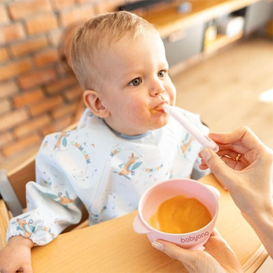 Babyono Детска Купа за Хранене от Силикон Розов