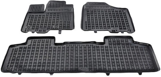 Rezaw Plast Set of Front and Rear Mats 3pcs Tray Type for Toyota Sienna 2010+ Black