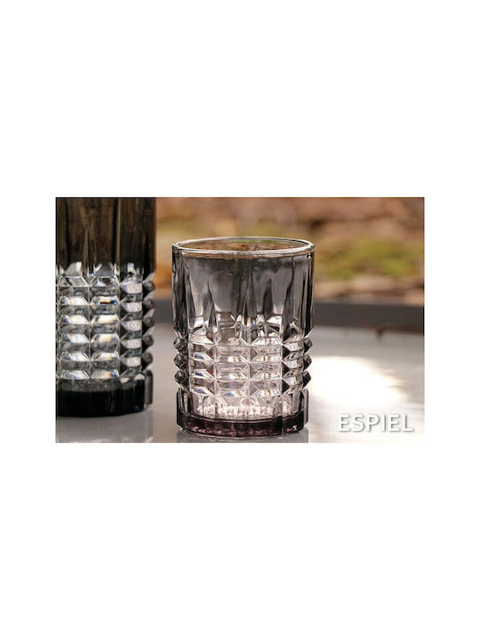 Espiel Patrick Set Gläser Wasser aus Glas in Gray Farbe 390ml 6Stück