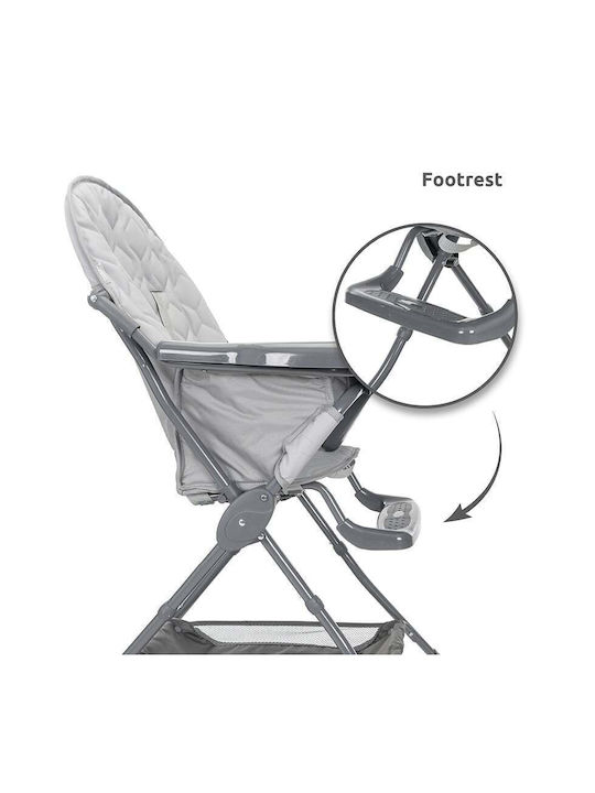 Lorelli Bonbon Αναδιπλούμενο Καρεκλάκι Φαγητού Grey Leather